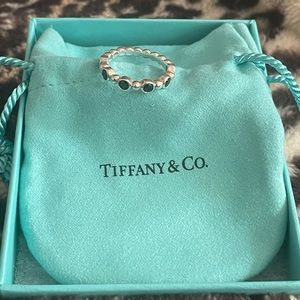 AUTHENTIC TIFFANY & CO. sterling silver black spinel ring Ziegfeld collection